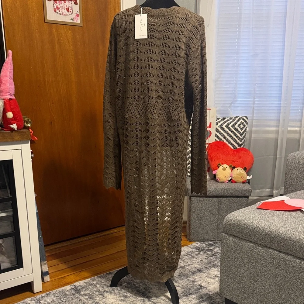 Chic Brown Women's Knit Sweater - Picture 3 of 11